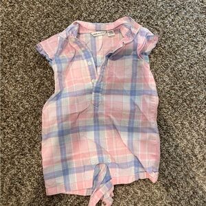 Janie and Jack Pink and Blue Plaid Infant Romper